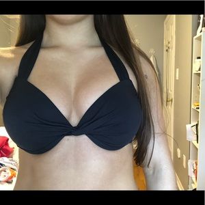 push up black bikini top